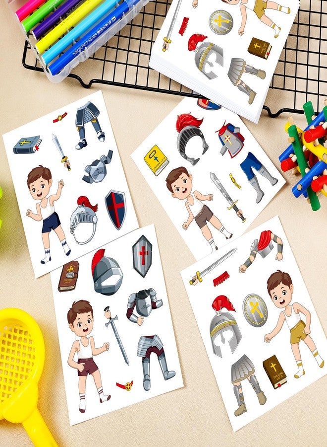 Tenceur 192 Pcs Armor of God Stickers Craft Kit for Kids Religious Bible Medieval Stickers Armor of God Decoration for Toddler Sunday School Christian Art Classroom DIY Bulletin Board Party Activities - Image 4